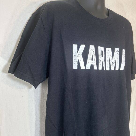 Karma T-Shirt Unisex Tee Shirt X-Large Black Gift Birthday Tee Boyfriend Husban - Picture 4 of 7